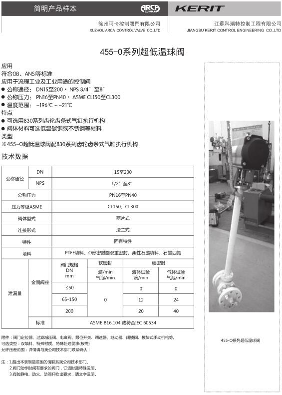 455-O系列超低温球阀