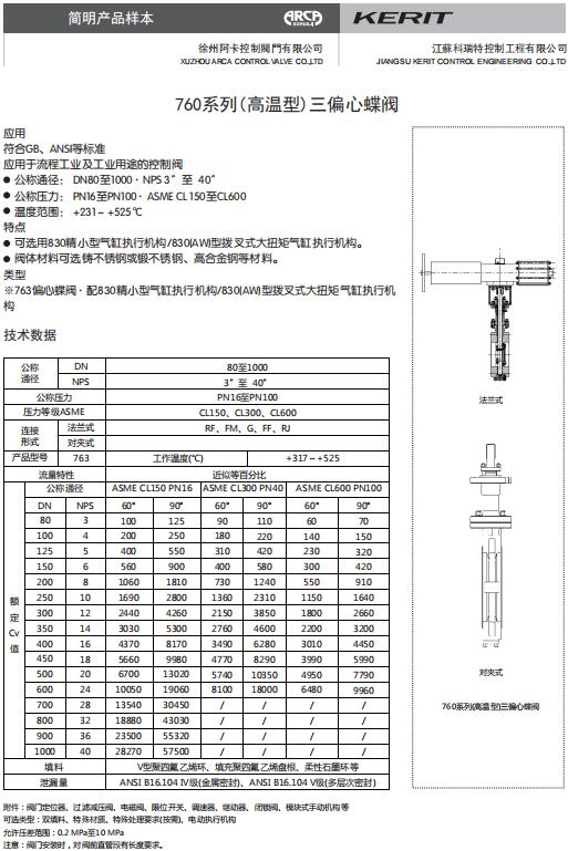 760系列（高温型）三偏心蝶阀